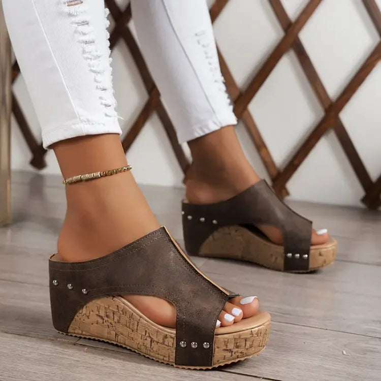Faith - Elegant Sole Buckle Wedge Sandals