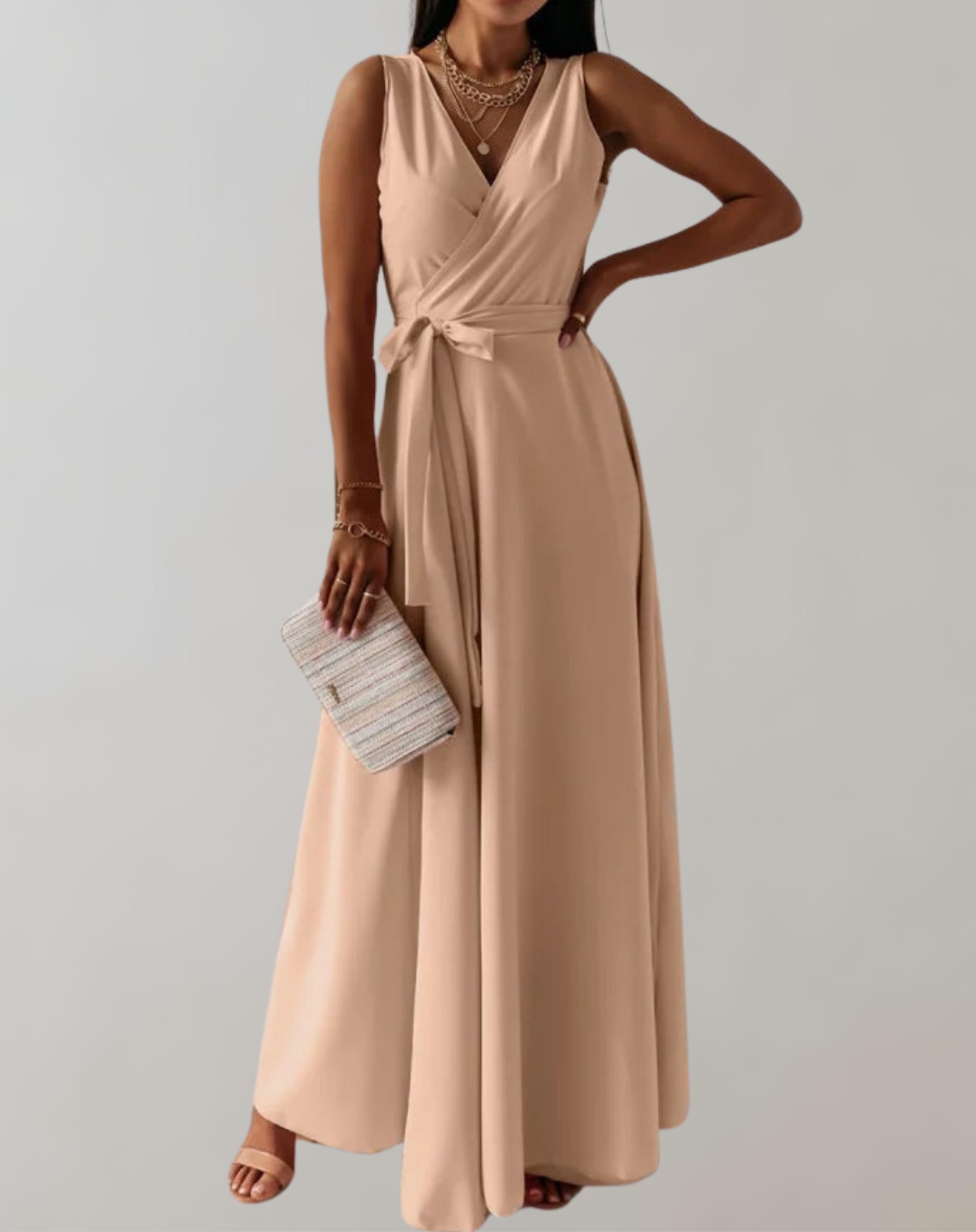 Izora - Elegant V-Neck Gown