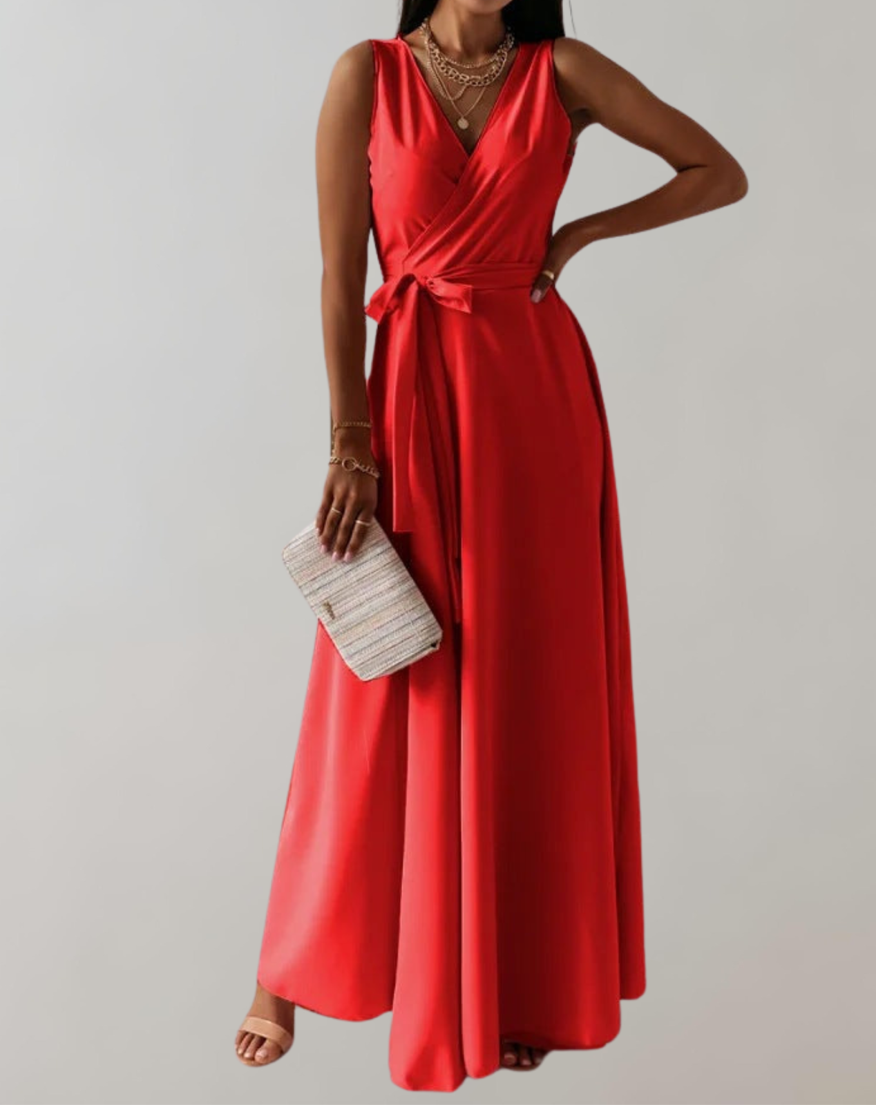 Izora - Elegant V-Neck Gown