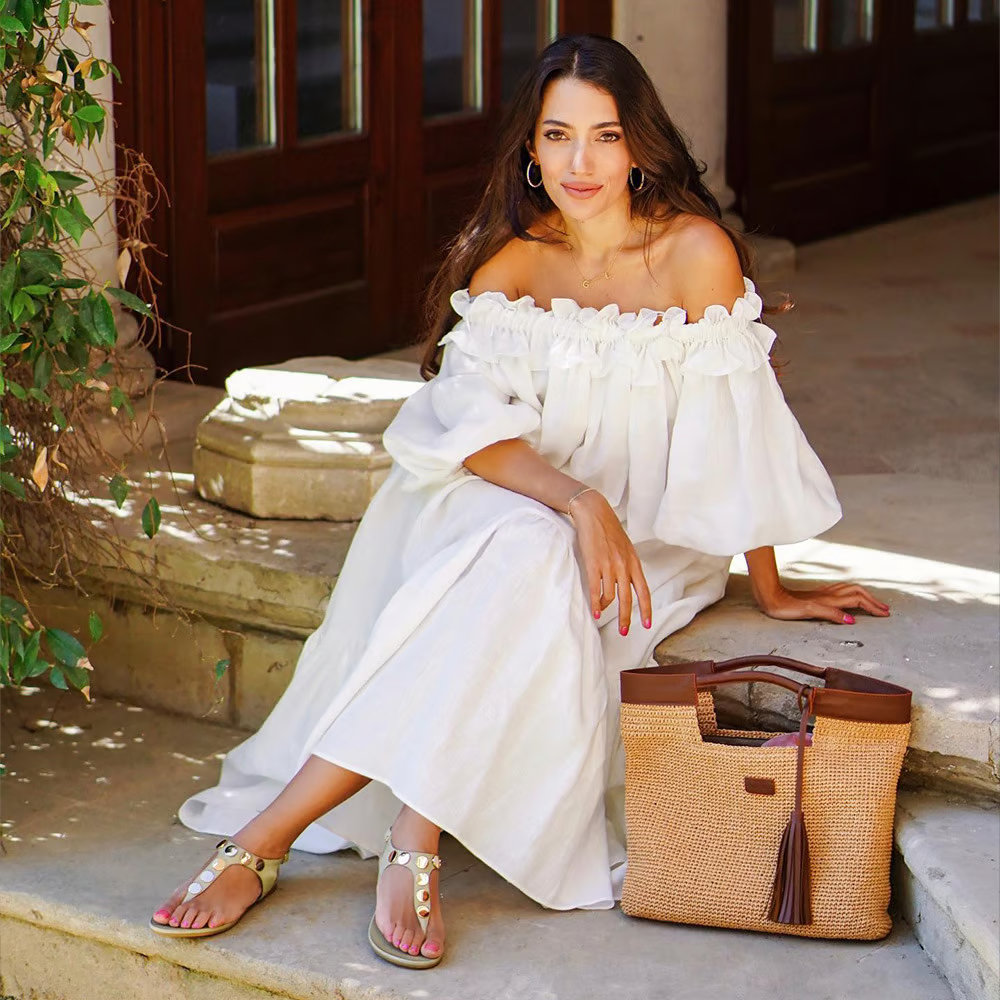 Sofia - Linen Off-Shoulder Dress