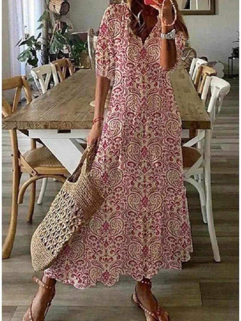 Andrea - Vintage V-Neck Dress