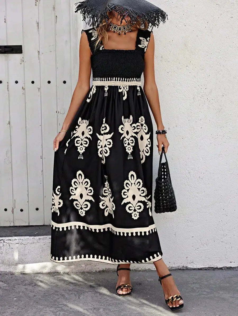 Valentina - Chic Square Neck Dress