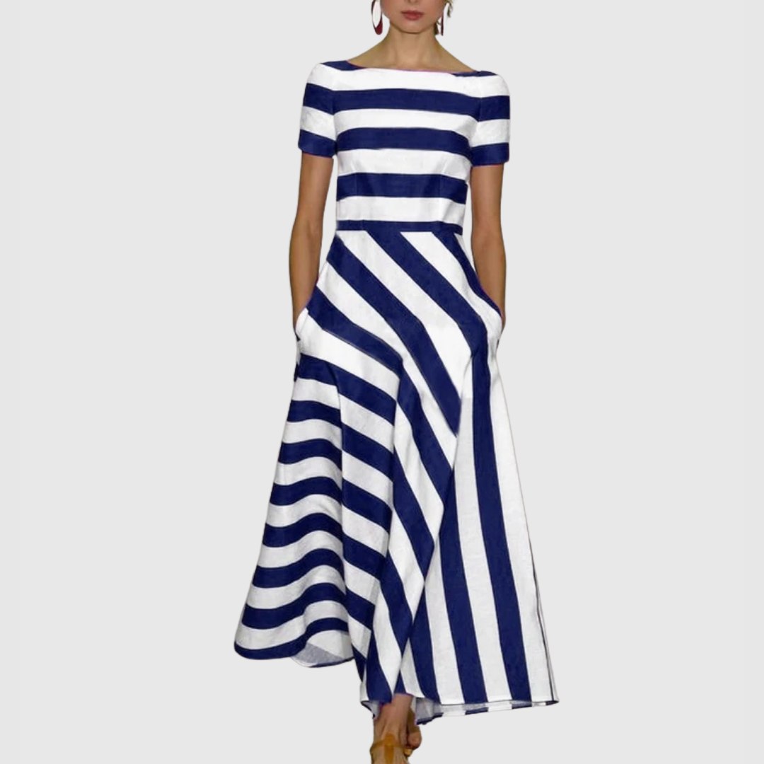 Rowena - Short Sleeve Stripe Dress