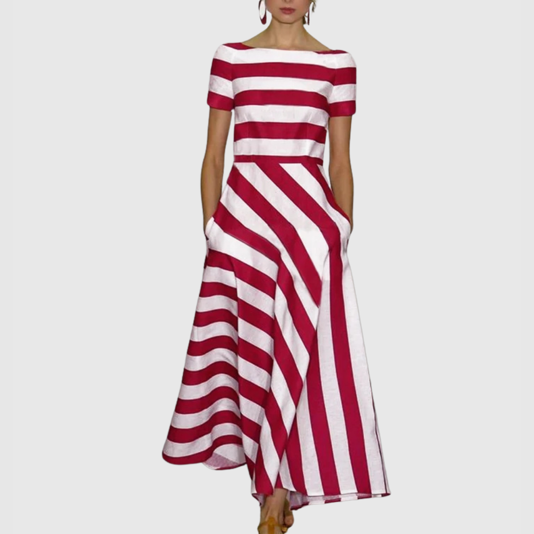 Rowena - Short Sleeve Stripe Dress