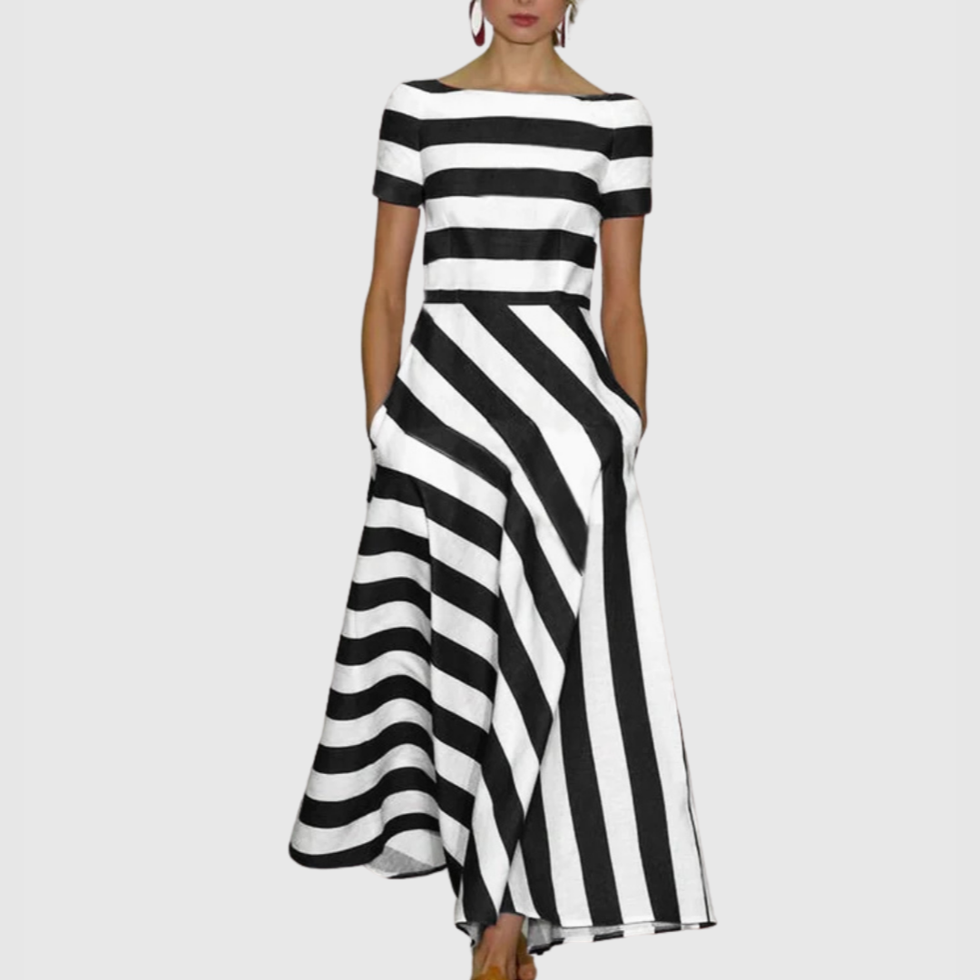 Rowena - Short Sleeve Stripe Dress