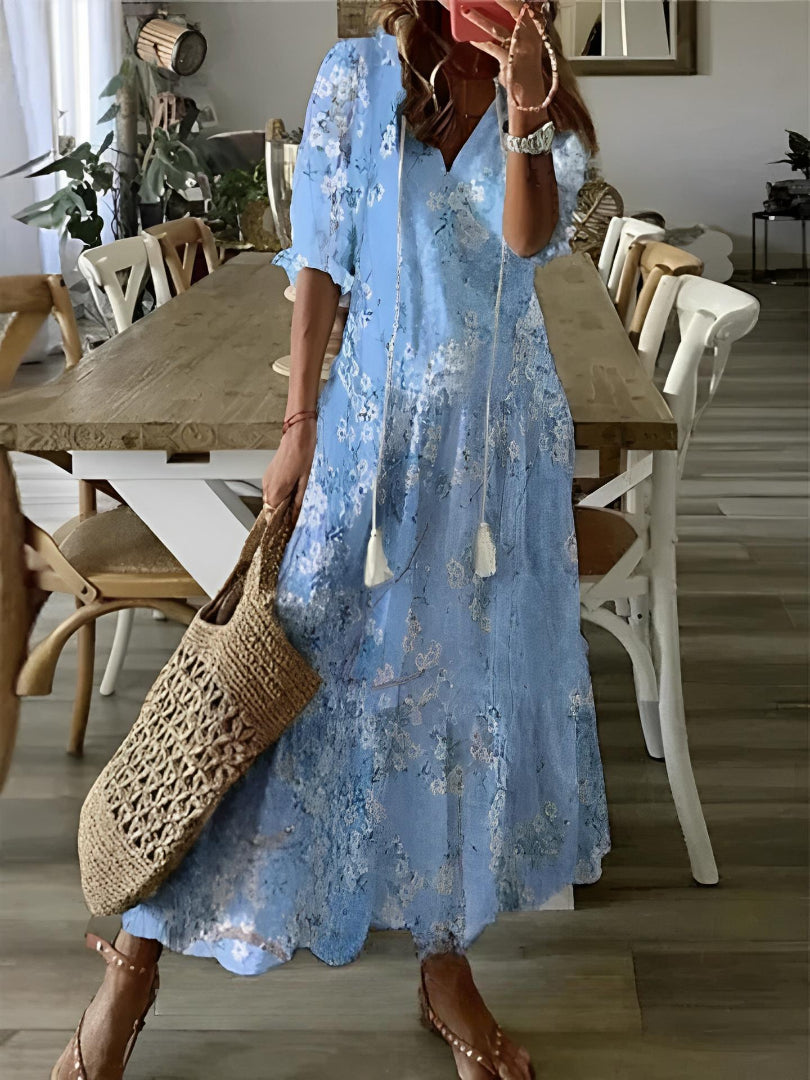 Andrea - Vintage V-Neck Dress