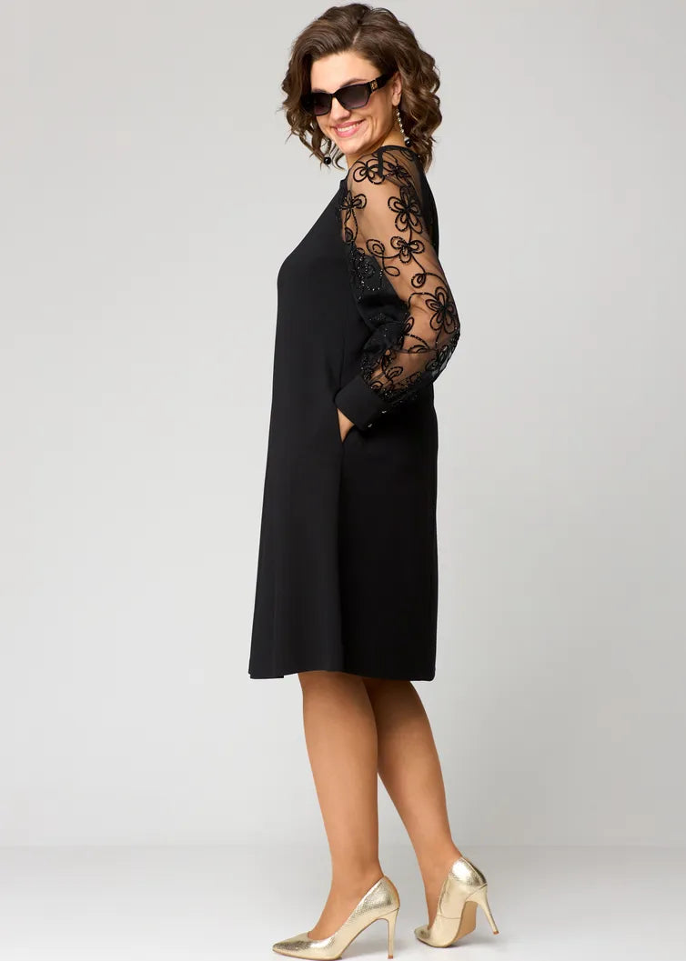 Destiny - Lace-Sleeve Dress