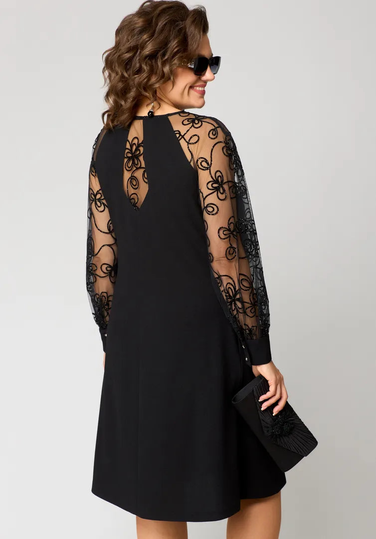 Destiny - Lace-Sleeve Dress