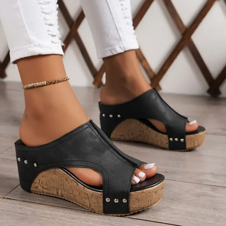 Faith - Elegant Sole Buckle Wedge Sandals