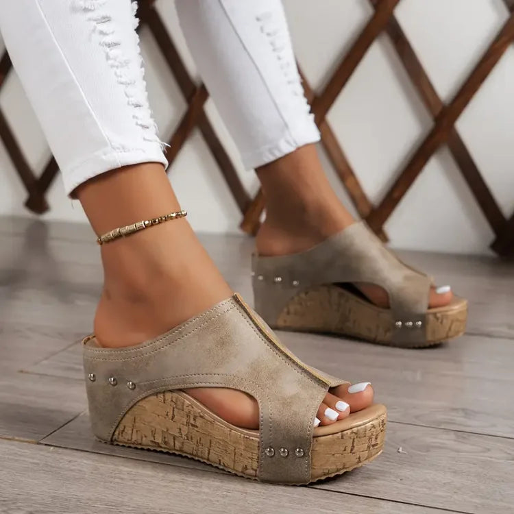 Faith - Elegant Sole Buckle Wedge Sandals