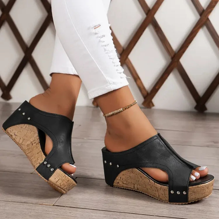Faith - Elegant Sole Buckle Wedge Sandals