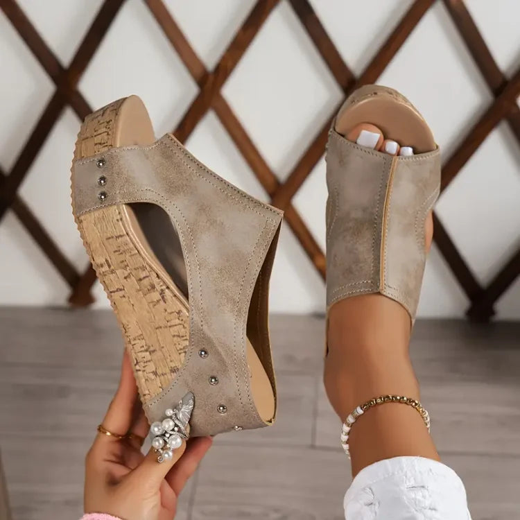 Faith - Elegant Sole Buckle Wedge Sandals