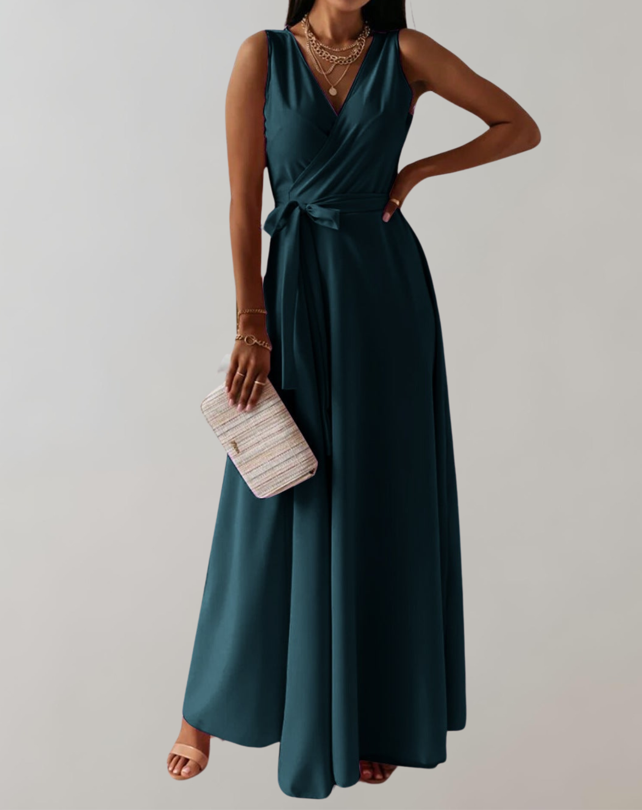 Izora - Elegant V-Neck Gown