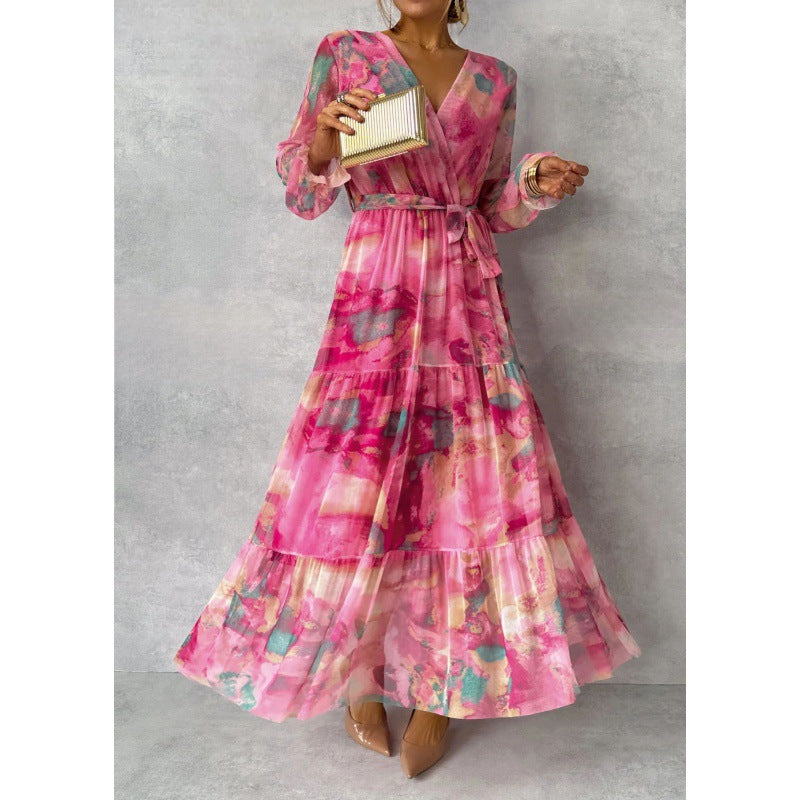Trinity - Pleated V-Neck Dress