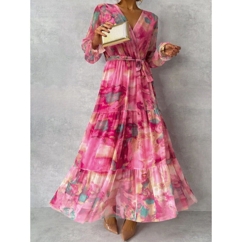 Trinity - Pleated V-Neck Dress