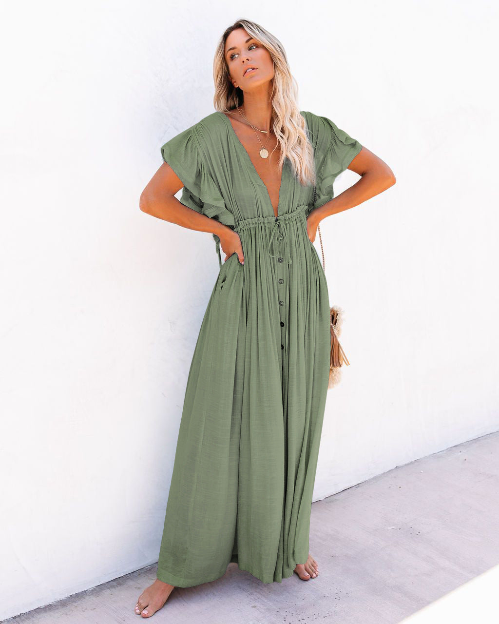 Audra - V-Neck Kimono Dress