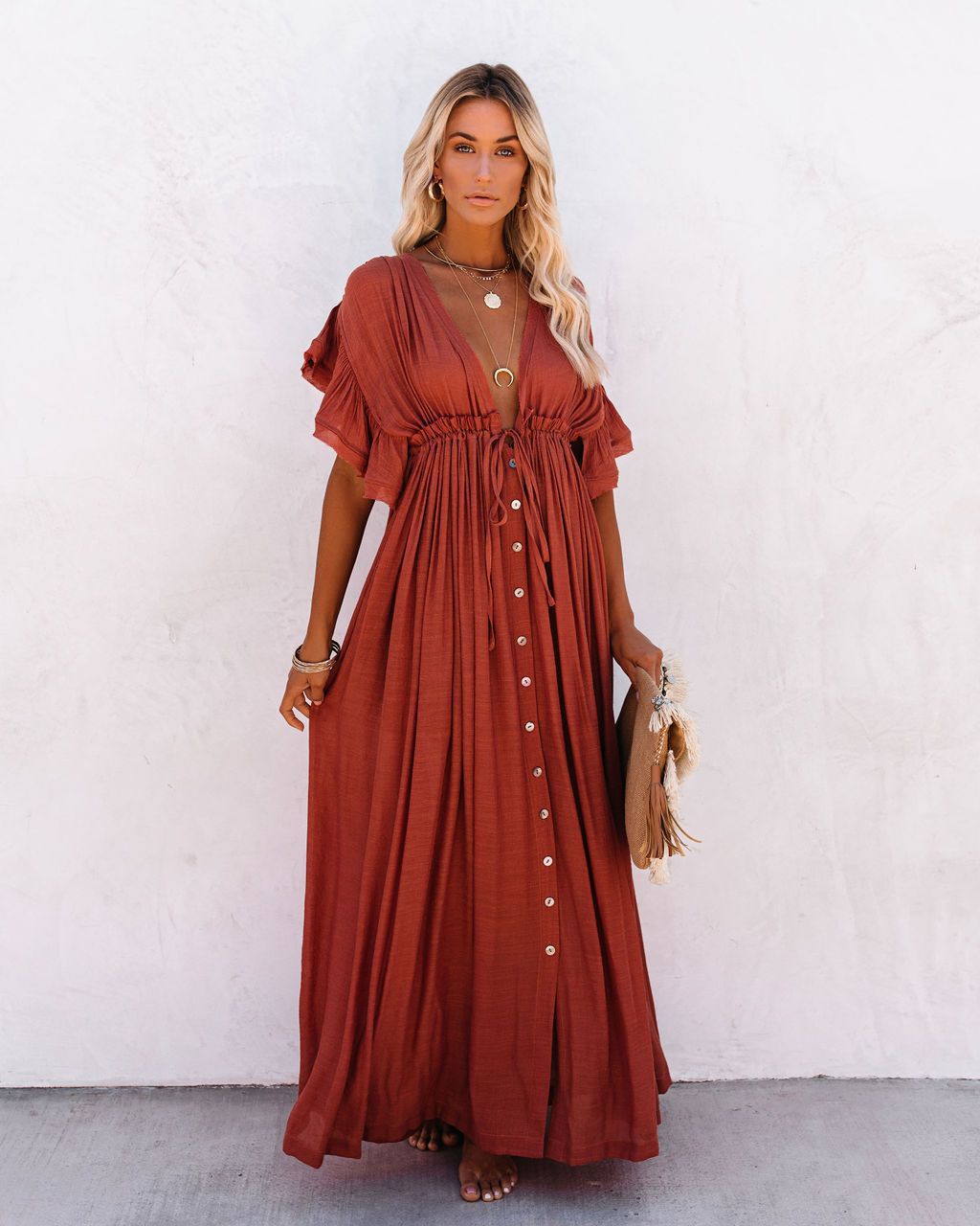 Audra - V-Neck Kimono Dress