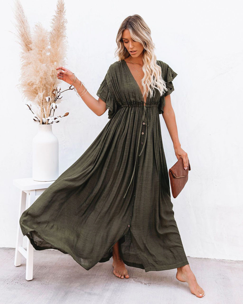 Audra - V-Neck Kimono Dress