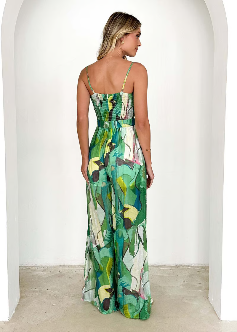 Annalise - Chic Printed Suspender Dress
