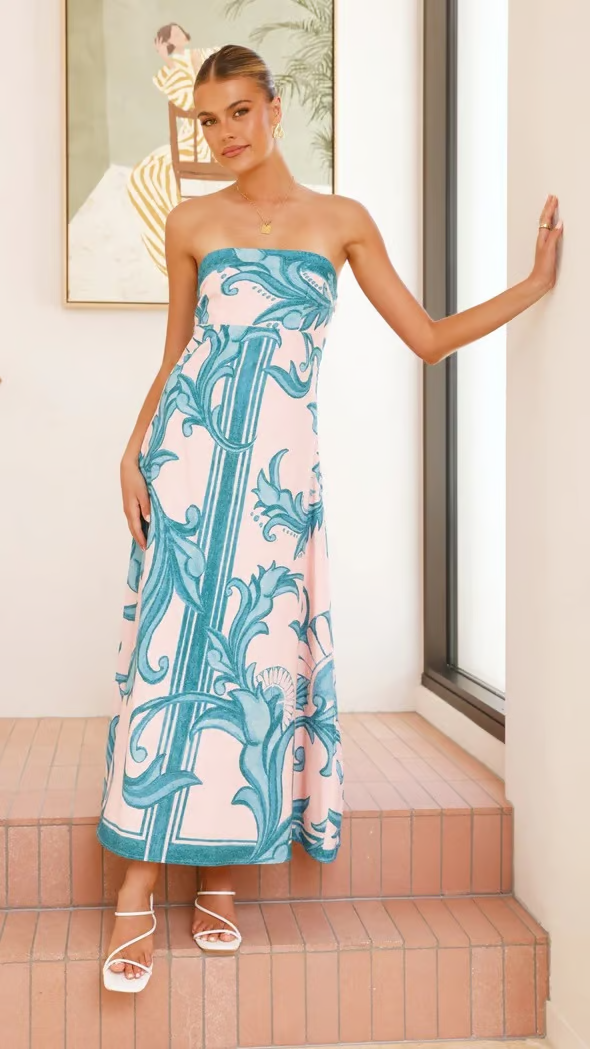 Iris - Vintage Printed Long Dress