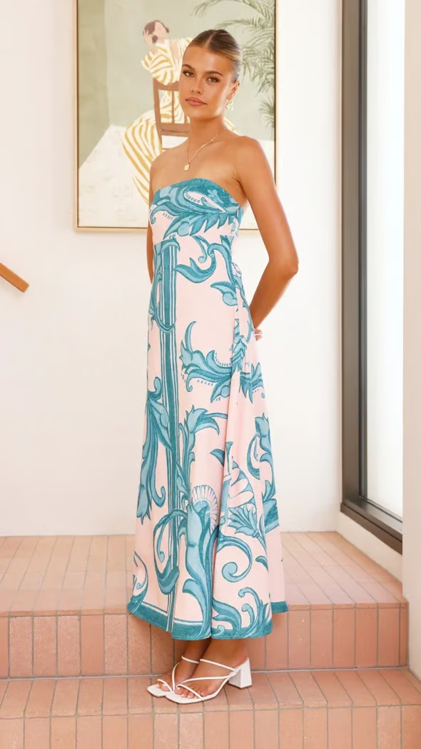 Iris - Vintage Printed Long Dress