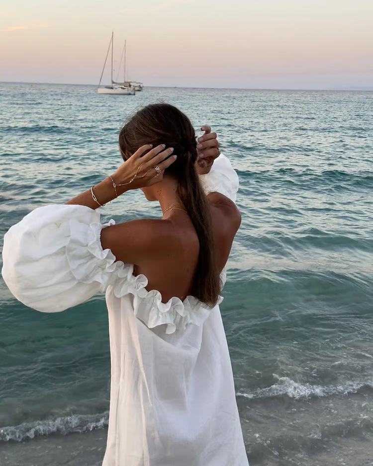 Sofia - Linen Off-Shoulder Dress